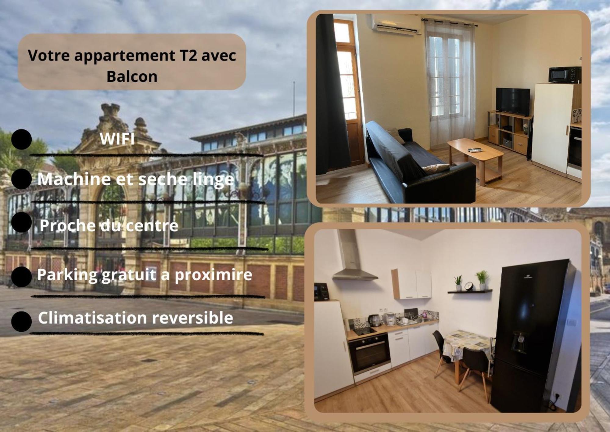 Appartement T2 Avec Balcon Proche Centre-Ville 纳博讷 外观 照片